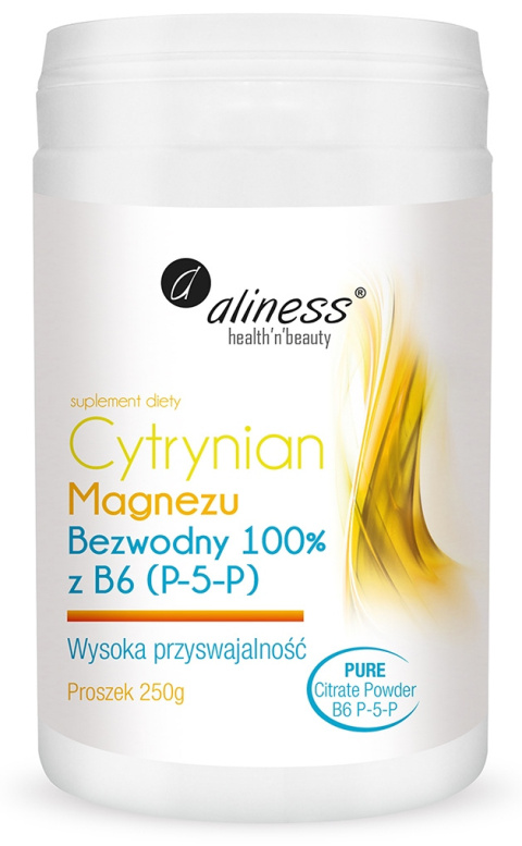 Cytrynian Magnezu BEZWODNY 100% z B6 (P-5-P) PROSZEK 250g Cytrynian Magnezu BEZWODNY 100% z B6 (P-5-P) PROSZEK 250g
